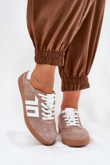Chaussures modèle baskets baskets en daim Vinceza 79517 beige