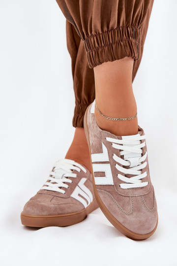 Sportieve schoenen van suede Vinceza 79517 zandkleur 2