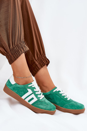 Chaussures modèle baskets baskets en daim Vinceza 79517 couleur verte