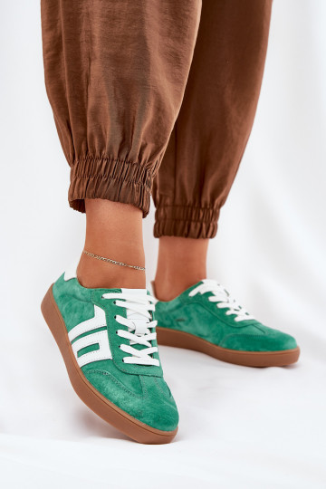 Chaussures modèle baskets baskets en daim Vinceza 79517 couleur verte 2