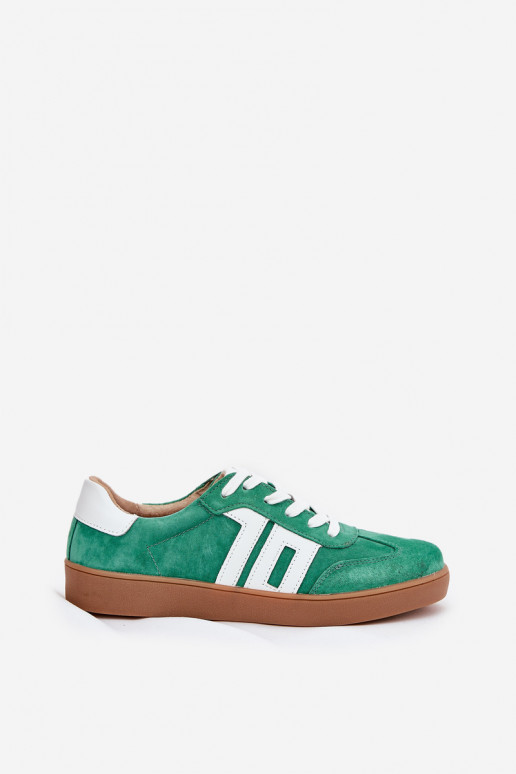 Sneakers model schoenen sportschoenen van suède Vinceza 79517 groene kleur