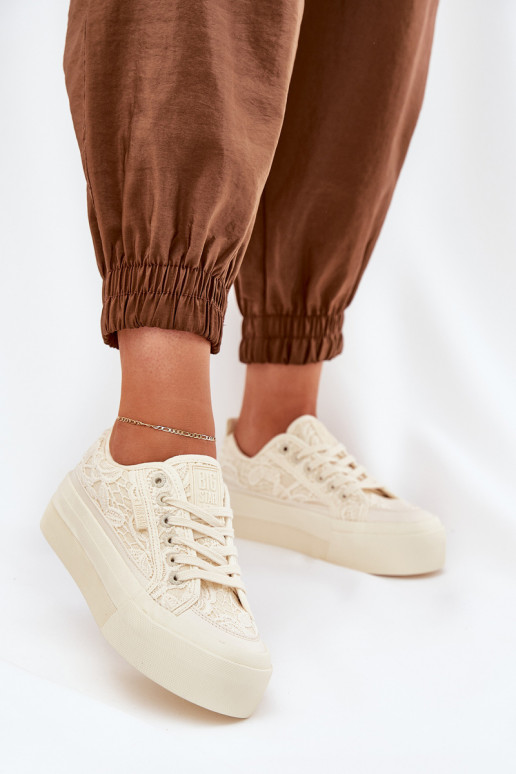 avec des motifs de dentelle Chaussures de loisirs Big Star RR274746 beige avec des motifs de dentelle Chaussures de loisirs Big Star RR274746 beige