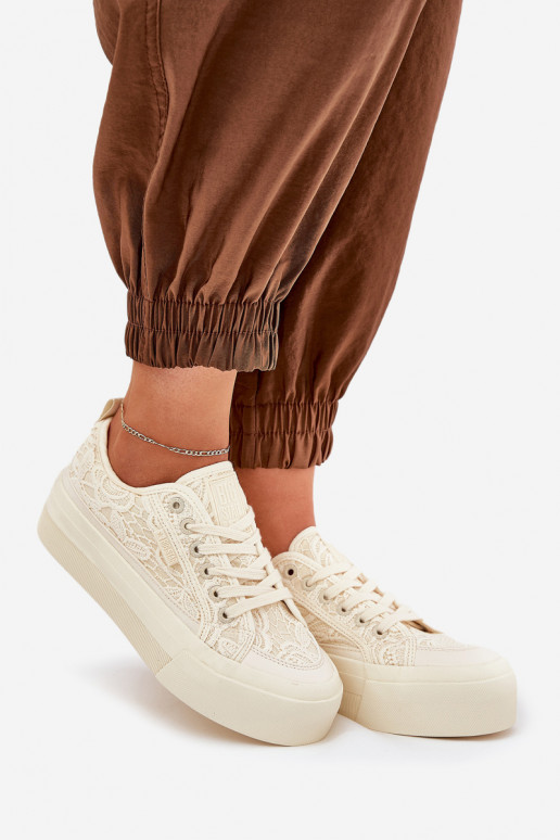 avec des motifs de dentelle Chaussures de loisirs Big Star RR274746 beige avec des motifs de dentelle Chaussures de loisirs Big Star RR274746 beige
