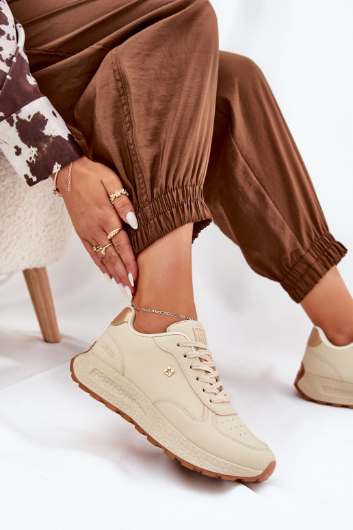 Turnschuhe Feminin Big Star RR274630 HI-POLY SYSTEM Beige  Turnschuhe Feminin Big Star RR274630 HI-POLY SYSTEM Beige