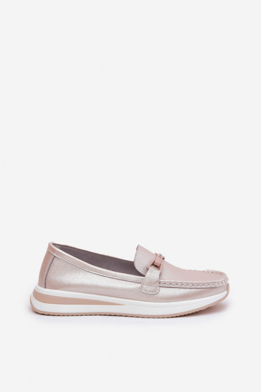 Peau mocassins pour femmes S.Barski GR51-598 couleur perle rose Peau mocassins pour femmes S.Barski GR51-598 couleur perle rose