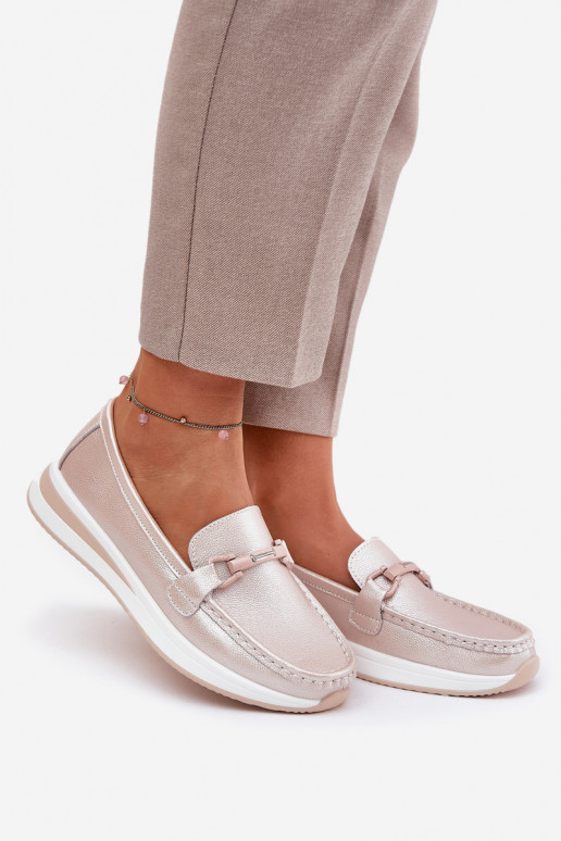 Leer dames mocassins S.Barski GR51-598 paarel Roze Leer dames mocassins S.Barski GR51-598 paarel Roze