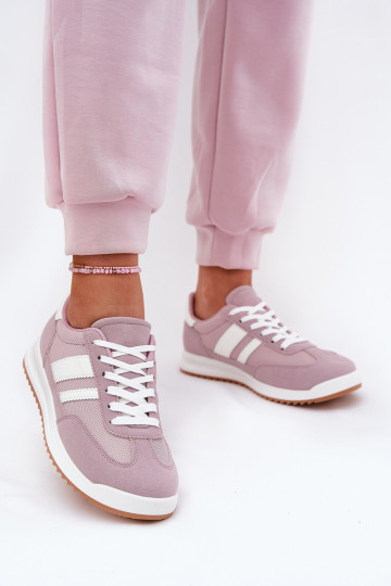 Sneakers Stilvollllschuhe Feminin Z aus Öko-INildlederu Violette Farbe Es mussrinils 2