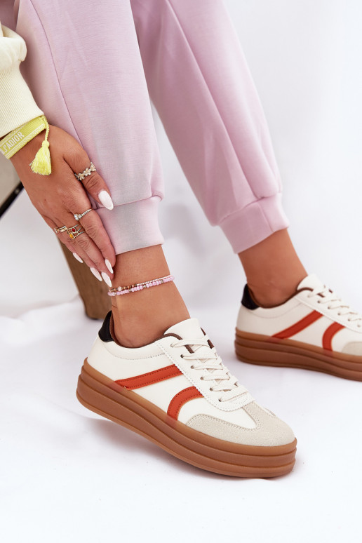 Sneakers Stilvollllschuhe Feminin mit einer Plattform Beige Tolianna Sneakers Stilvollllschuhe Feminin mit einer Plattform Beige Tolianna