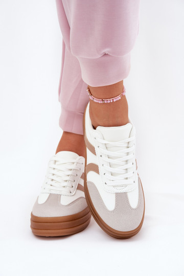 Chaussures modèle baskets Féminin avec une plateforme couleur blanche Tolianna 2