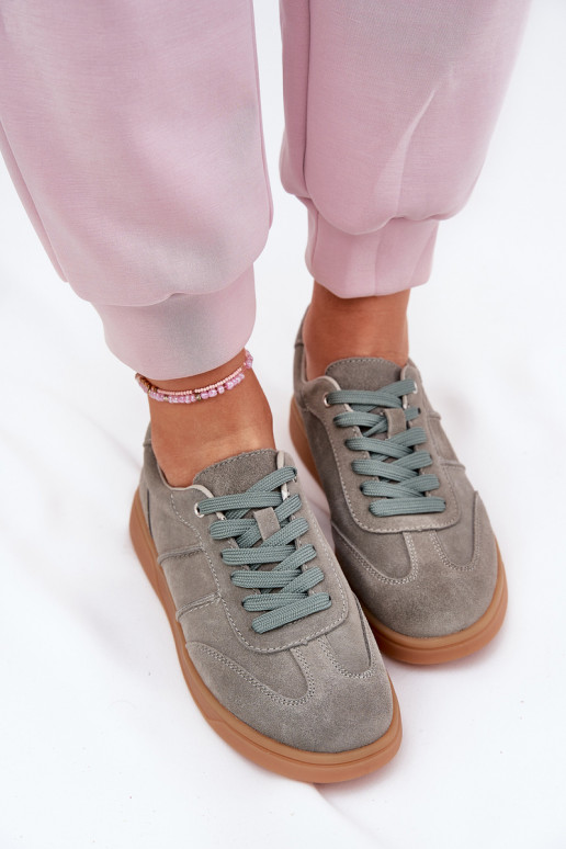 en daim Faible Chaussures modèle baskets Féminin couleur verte Paliana en daim Faible Chaussures modèle baskets Féminin couleur verte Paliana