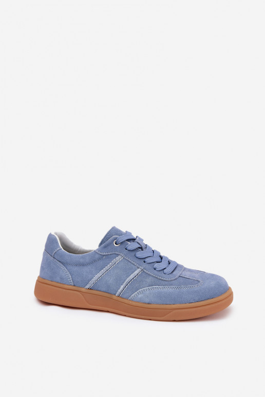 van suède Laag Sneakers model schoenen Dames blauIn Paliana