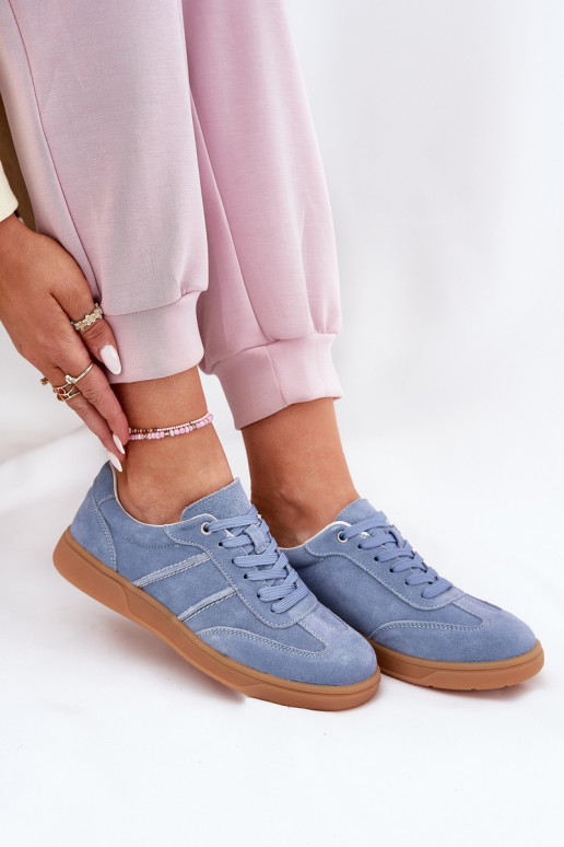van suède Laag Sneakers model schoenen Dames blauIn Paliana