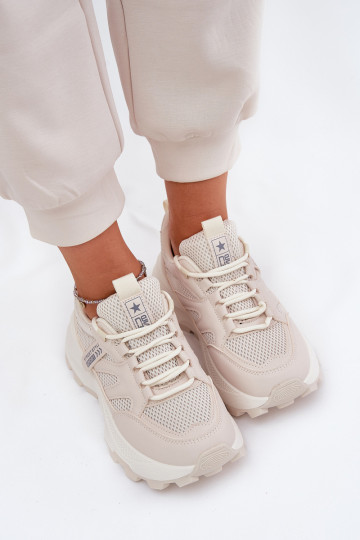 sportschoenen Sneakers model schoenen Dames Op dikke zool beige Prononice