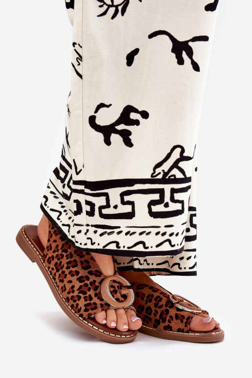 Flache Sandalen mit Leopardenmuster... Flache Sandalen mit Leopardenmuster...