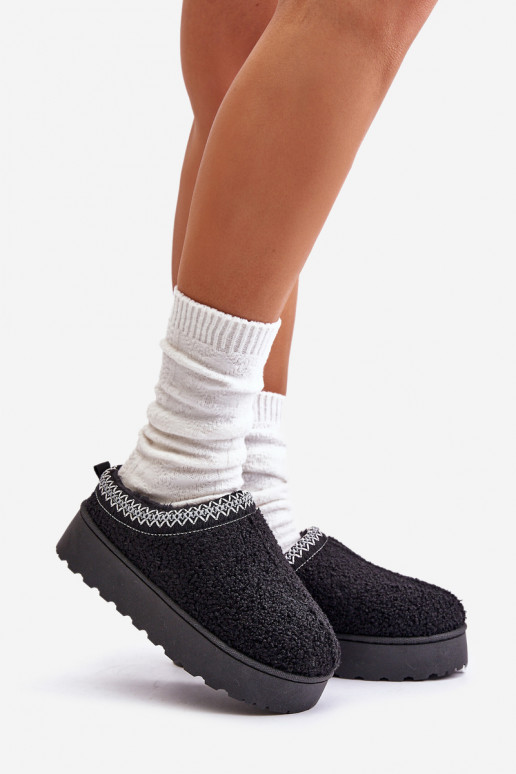 Damen schwarze Plattform-Schneestiefel Damen schwarze Plattform-Schneestiefel