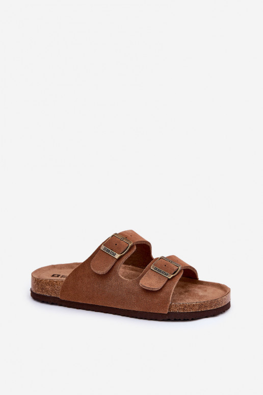 Chaussons femme en daim avec boucles Big Star RR274A394 marron