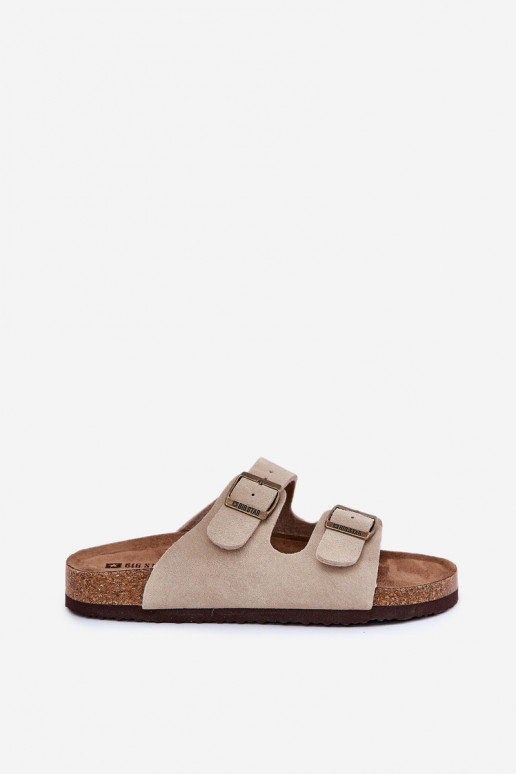 Chaussons femme en daim avec boucles Big Star RR274A391 beige