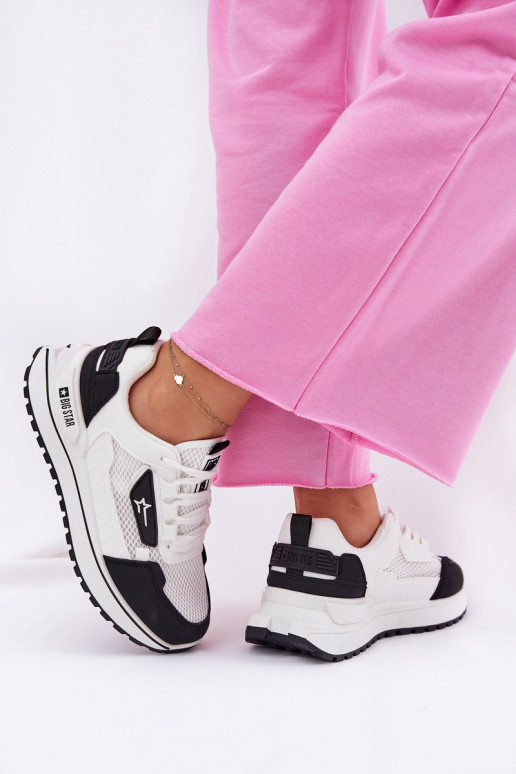 Turnschuhe Feminin mit einer Plattform Big Star RR274A223 HI-POLY SYSTEM INeiß-schZuarze Farbe Turnschuhe Feminin mit einer Plattform Big Star RR274A223 HI-POLY SYSTEM INeiß-schZuarze Farbe