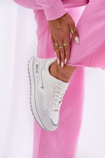 Chaussures modèle baskets Féminin Big Star RR274A213 HI-POLY SYSTEM couleur blanche 2