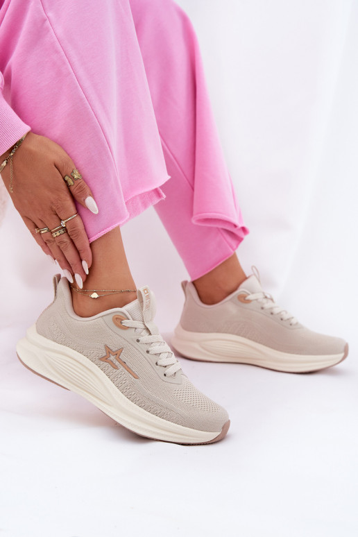 Turnschuhe Sneakers Stilvollllschuhe Feminin Big Star RR274A145 HI-POLY SYSTEM Beige