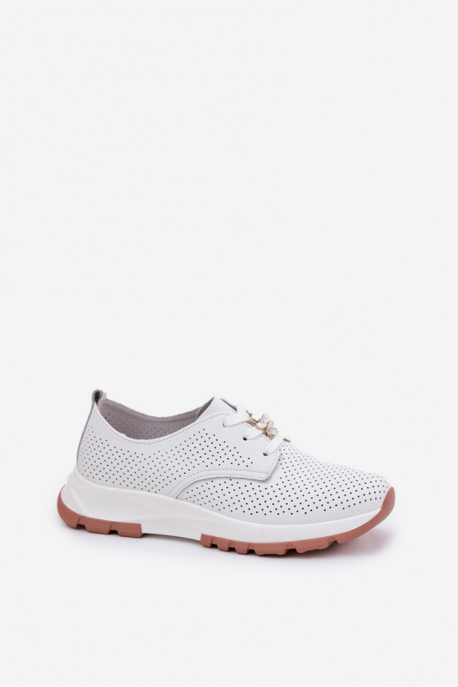 Peau chaussures Féminin Z Przypinką Artiker 54C1810 couleur blanche