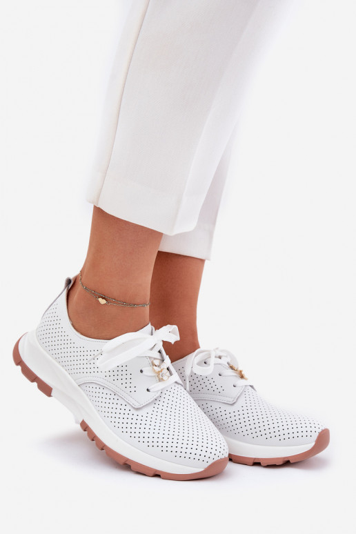 Peau chaussures Féminin Z Przypinką Artiker 54C1810 couleur blanche