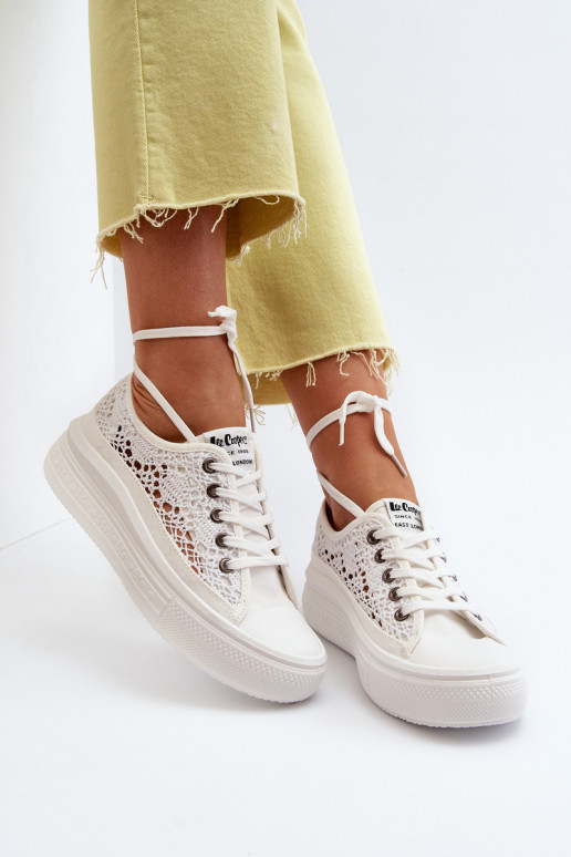 mit Spitzenmotiven Freizeitschuhe Lee Cooper LCIN-23-44-1617 Zueiße Farbe mit Spitzenmotiven Freizeitschuhe Lee Cooper LCIN-23-44-1617 Zueiße Farbe