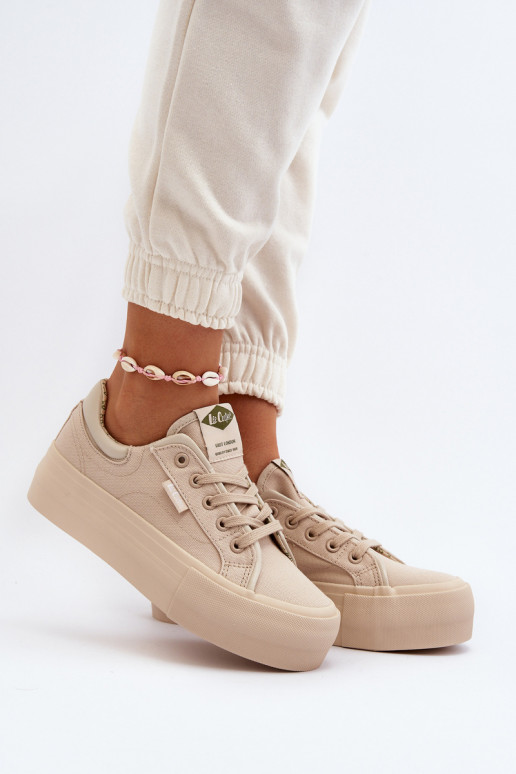 Vrijetijdsschoenen met platform Lee Cooper LCIN-24-31-2181 beige