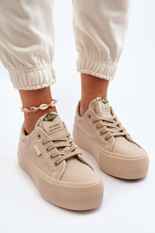 Vrijetijdsschoenen met platform Lee Cooper LCIN-24-31-2181 beige