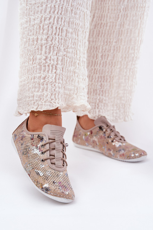 schoenen Dames Gemaakt van natuurlijk leer Met patroon Artiker 56C2689 beige schoenen Dames Gemaakt van natuurlijk leer Met patroon Artiker 56C2689 beige