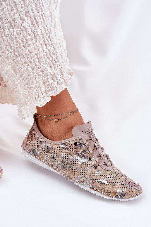 schoenen Dames Gemaakt van natuurlijk leer Met patroon Artiker 56C2689 beige schoenen Dames Gemaakt van natuurlijk leer Met patroon Artiker 56C2689 beige