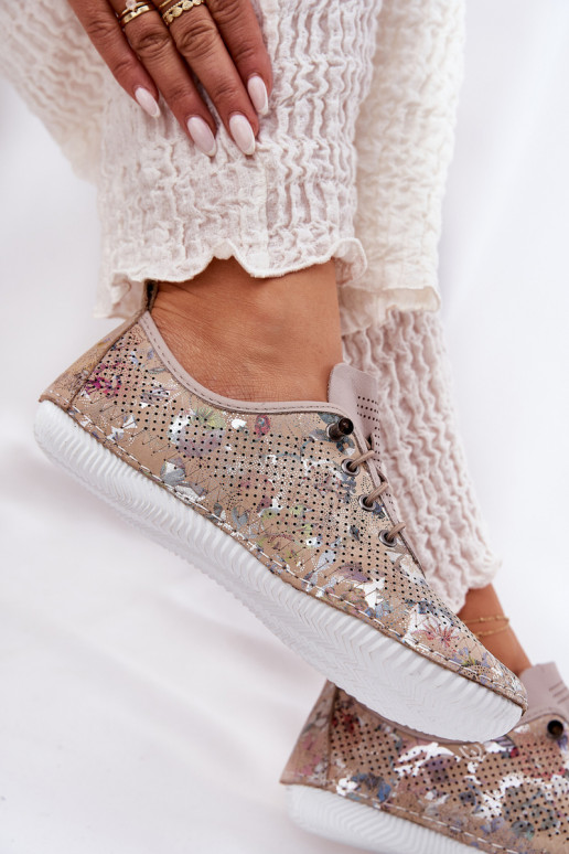 schoenen Dames Gemaakt van natuurlijk leer Met patroon Artiker 56C2689 beige schoenen Dames Gemaakt van natuurlijk leer Met patroon Artiker 56C2689 beige