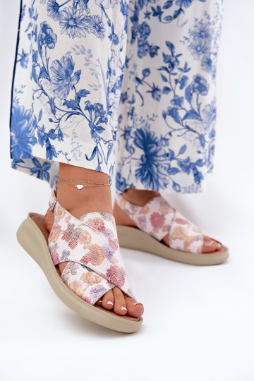 Dames sandalen van kunstleer in verschillende kleuren met bloemetjes Tosmelia 2