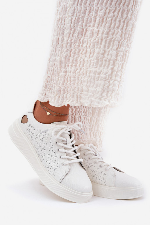 Peau Chaussures modèle baskets Féminin avec une plateforme Vinceza 88018 couleur blanche Peau Chaussures modèle baskets Féminin avec une plateforme Vinceza 88018 couleur blanche