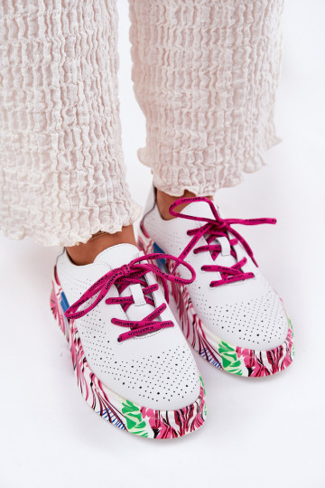 Peau Chaussures modèle baskets Féminin Activé À motifsj Platformie Vinceza 88017 couleur blanche