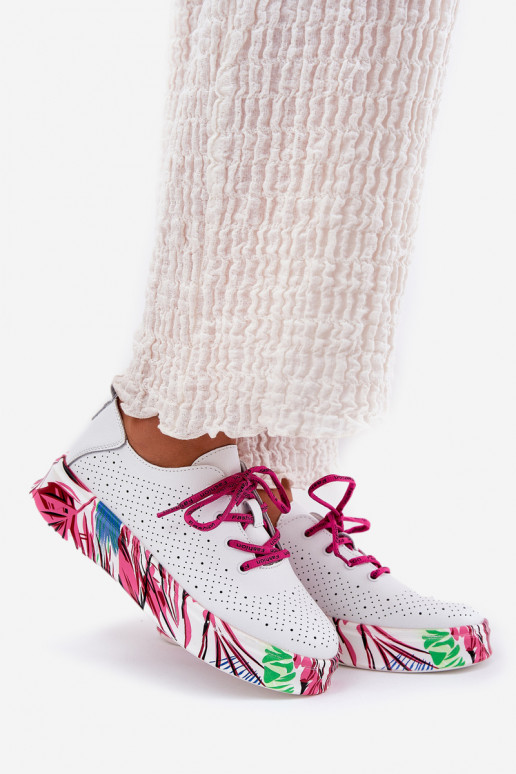 Peau Chaussures modèle baskets Féminin Activé À motifsj Platformie Vinceza 88017 couleur blanche