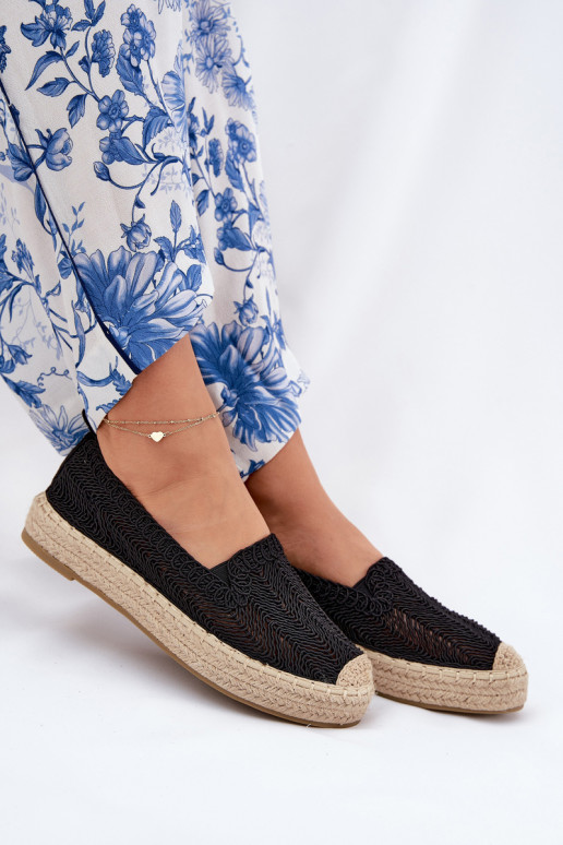 Espadrilles mit einer Plattform Vinceza 17392 schZuarze Farbe Espadrilles mit einer Plattform Vinceza 17392 schZuarze Farbe