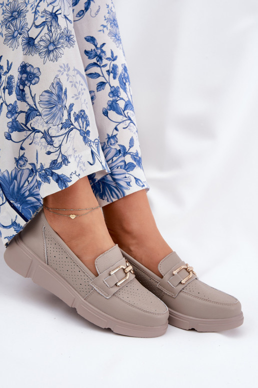 dames mocassins Leer Ze gouden kleurm Detalem Vinceza 88007 beige dames mocassins Leer Ze gouden kleurm Detalem Vinceza 88007 beige