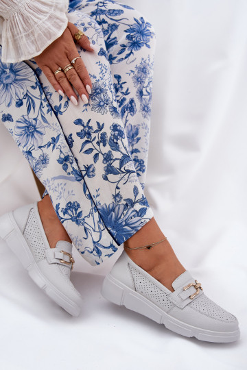 mocassins pour femmes Peau Ze couleur doréem Detalem Vinceza 88007 couleur grise