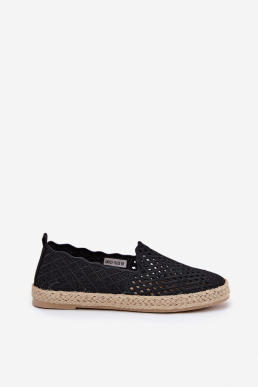 Espadrilles Mit Zopf Vinceza 13625 schZuarze Farbe