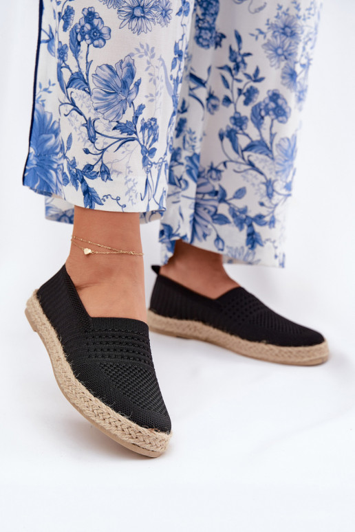 Féminin espadrilles Avec tresse Vinceza 13624 couleur noire