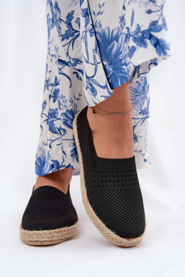 Feminin Espadrilles Mit Zopf Vinceza 13624 schZuarze Farbe 2