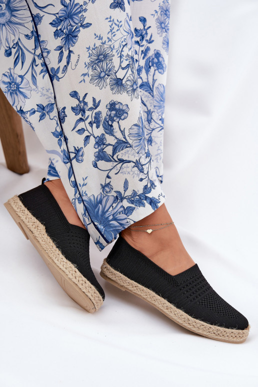 Féminin espadrilles Avec tresse Vinceza 13624 couleur noire