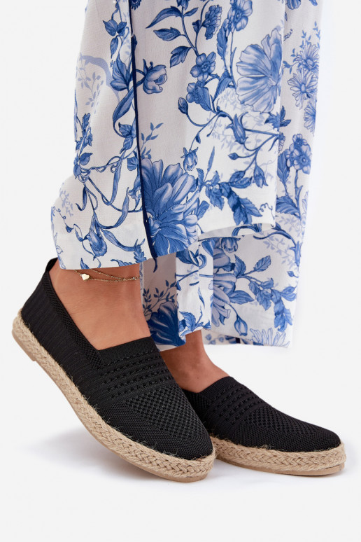 Féminin espadrilles Avec tresse Vinceza 13624 couleur noire