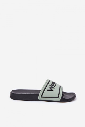 Heren lichtgroene slippers Wrangler Averell Slider Men Loin 20251042.52D 2