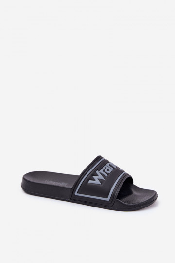 Heren zwarte slippers Wrangler Averell Slider Men Loin 20251042.25Y