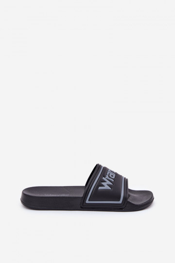 Chaussons pour hommes noirs Wrangler Averell Slider Men Loin 20251042.25Y 2