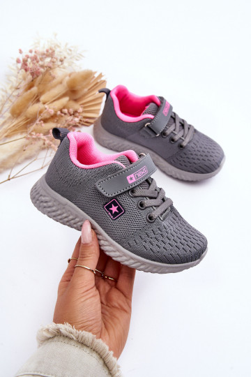 Sportschuhe für Kinder mit Klebeverschlüssen graue Farbe Brego 2