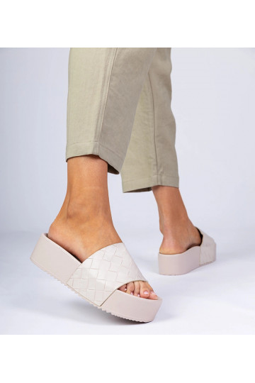 Beige Damen Hausschuhe mit... 2