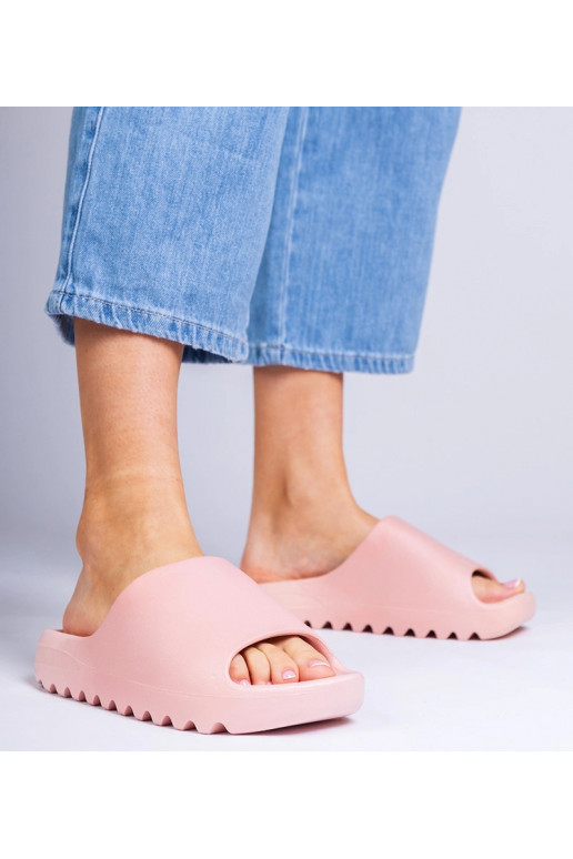 Roze rubberen dames slippers Serrano